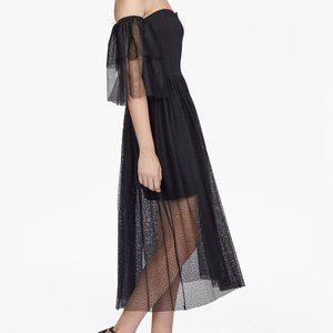 French Connection Black Midi Tulle Dress